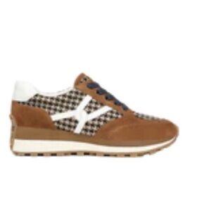 Veronica Beard Houndstooth Brown and White Sneakers